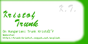 kristof trunk business card